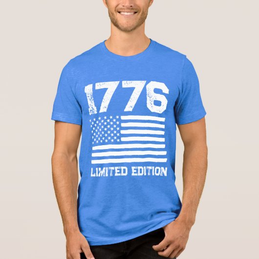 USA Flag Editierbar Personalisierter benutzerdefin Tri-Blend Shirt (Vorderseite)