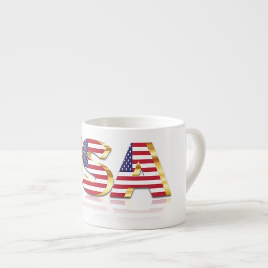USA Flag Espresso Cup-USA Espressotasse (Vorderseite Rechts)