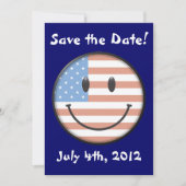 USA Flag Face Invitations Save The Date (Vorderseite)