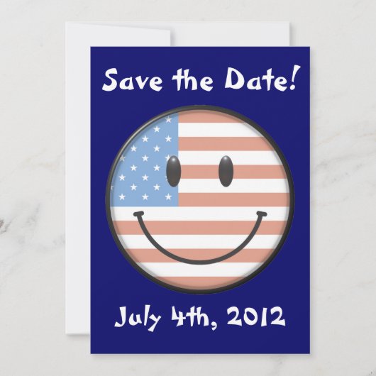 USA Flag Face Invitations Save The Date (Vorderseite)
