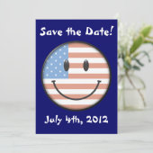 USA Flag Face Invitations Save The Date (Stehend Vorderseite)