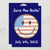 USA Flag Face Invitations Save The Date (Vorne/Hinten)