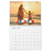 USA Flag & Family Foto Retro Kalender (Jan 2027)