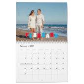 USA Flag & Family Foto Retro Kalender (Feb 2027)