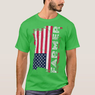 USA Flag Farmer , American Farmers Patriotic  T-Shirt