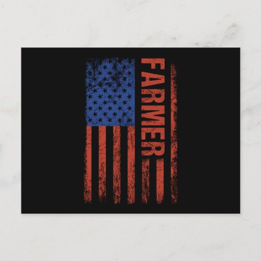 USA Flag Farmer Farm Farming Ranch Tractor Agricul Postkarte (Vorderseite)