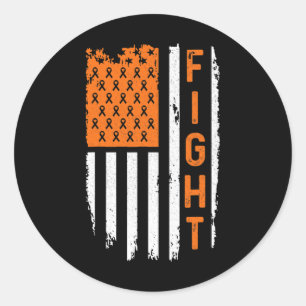 USA Flag Fight Leukemia Cancer Awareness Runder Aufkleber