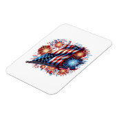 USA Flag Fireworks Patriotic Magnet (Linke Seite)