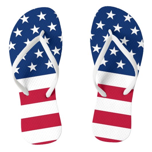 USA Flag Flip Flops Sandals Badesandalen (Fußbett)