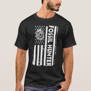 USA Flag Fossil Hunter America Fossilienjagd T-Shirt