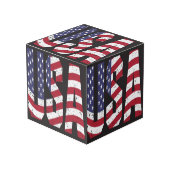 USA Flag Foto Cube Würfel (Vorderseite Schrägansicht)