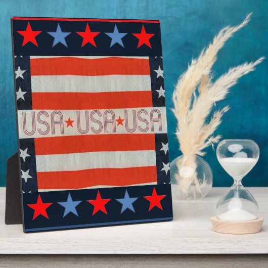 USA Flag Foto Plaque Fotoplatte (Seite)