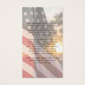 USA Flag Funeral Loving Memory Photo Prayer Cards (Rückseite)