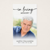 USA Flag Funeral Loving Memory Photo Prayer Cards (Vorderseite)