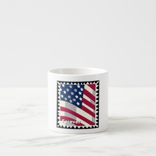 USA FLAG FÜR BRIEFMARKE ESPRESSOTASSE (Vorderseite)