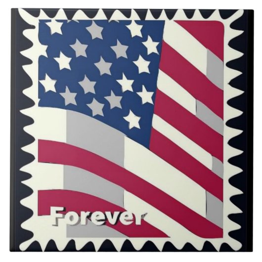 USA FLAG FÜR BRIEFMARKE FLIESE (Vorderseite)
