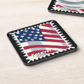 USA FLAG FÜR BRIEFMARKE GETRÄNKEUNTERSETZER (Linke Seite)