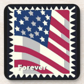 USA FLAG FÜR BRIEFMARKE GETRÄNKEUNTERSETZER (Vorderseite)