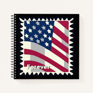 USA FLAG FÜR BRIEFMARKE NOTIZBLOCK