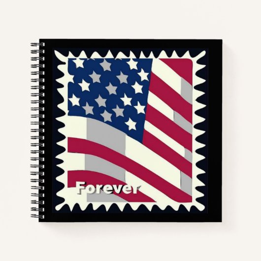 USA FLAG FÜR BRIEFMARKE NOTIZBLOCK (Vorderseite)