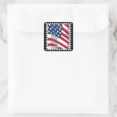 USA FLAG FÜR BRIEFMARKE QUADRATISCHER AUFKLEBER (Tasche)