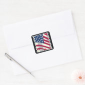 USA FLAG FÜR BRIEFMARKE QUADRATISCHER AUFKLEBER (Umschlag)