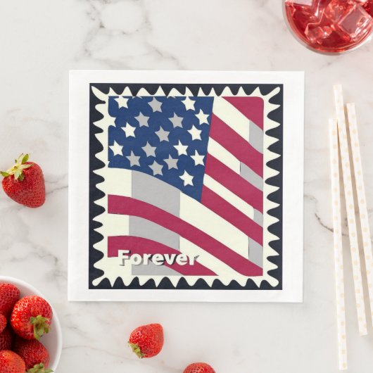 USA FLAG FÜR BRIEFMARKE SERVIETTE (Beispiel)