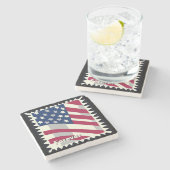 USA FLAG FÜR BRIEFMARKE STEINUNTERSETZER (Seitenansicht)