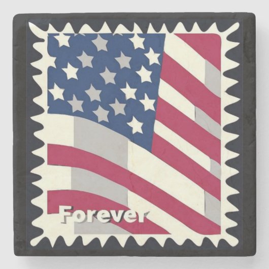 USA FLAG FÜR BRIEFMARKE STEINUNTERSETZER (Vorderseite)