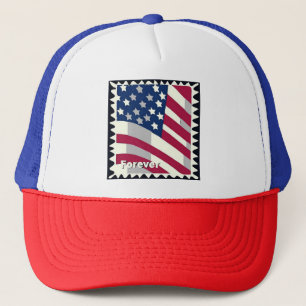 USA FLAG FÜR BRIEFMARKE TRUCKERKAPPE