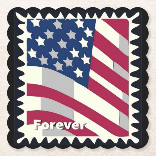 USA FLAG FÜR BRIEFMARKE UNTERSETZER (Vorderseite)