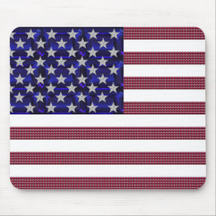 USA Flag Gemstone Art Mousepad