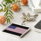 USA Flag Gemstone Art Schlüsselanhänger (Seite)