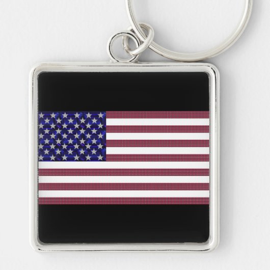 USA Flag Gemstone Art Schlüsselanhänger (Vorne)