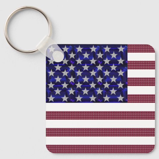USA Flag Gemstone Art Schlüsselanhänger (Vorderseite)