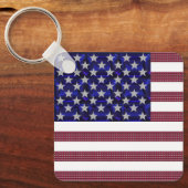 USA Flag Gemstone Art Schlüsselanhänger (Vorderseite)