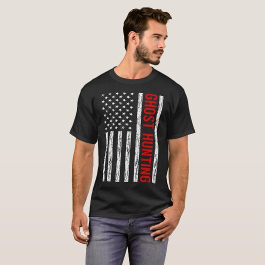 USA Flag Ghost Jagd Paranormal T-Shirt (Vorne ganz)
