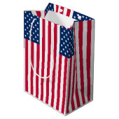 USA Flag Gift Bag Mittlere Geschenktüte (Rückseite Schrägansicht)