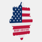 USA Flag Gift Merry Christmas Ornament Card (Rechts)