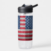 USA Flag Glitzern look Trinkflasche (Links)