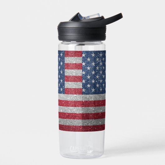 USA Flag Glitzern look Trinkflasche (Links)