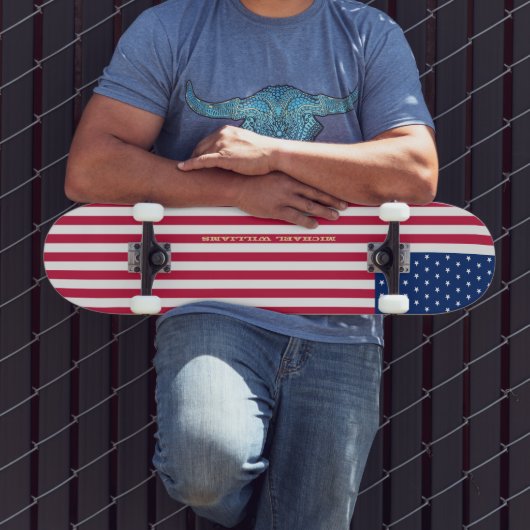 USA Flag Gold Monogram Patriotic American Skater Skateboard (Außenbereich 3)
