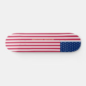 USA Flag Gold Monogram Patriotic American Skater Skateboard (Horizontal)
