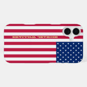 USA Flag Gold Monogram Patriotic American Slim Fla iPhone Hülle (Rückseite (Horizontal))