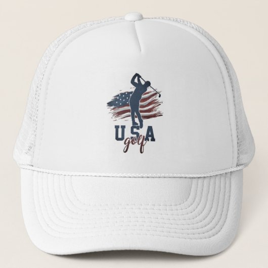 USA Flag Golf Swing Truckerkappe (Vorderseite)