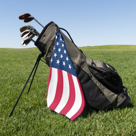 USA Flag Golf Towel Patriotic Golfhandtuch (Gras)