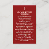 USA Flag Grabmal Memorial Gebet Fotokarte Visitenkarte (Rückseite)