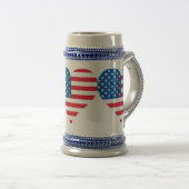 Usa Flag Gray/Blue 22 oz Stein Bierglas (VorderseiteRechts)