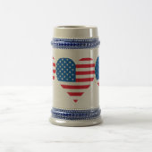 Usa Flag Gray/Blue 22 oz Stein Bierglas (Mittel)