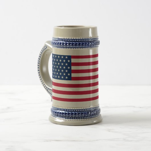 Usa Flag Gray/Blue 22 oz Stein Bierglas (Vorderseite Links)
